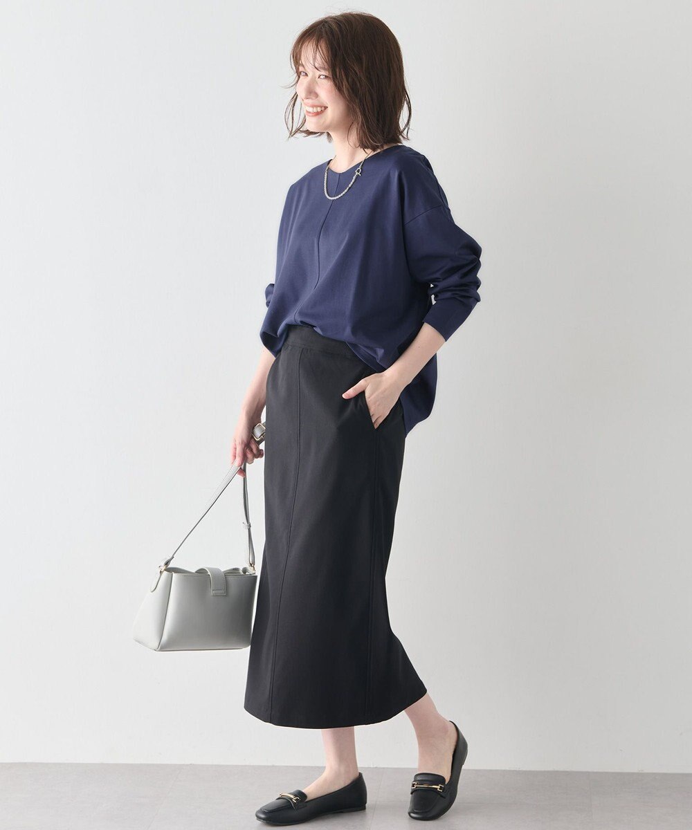 ANY 【洗濯機可】ジョーゼット裏起毛Vネックプルオーバー 