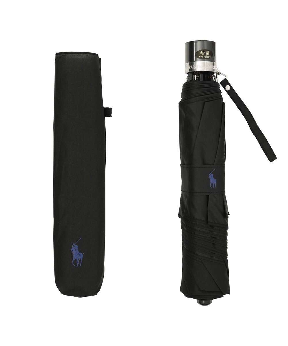 MOONBAT POLO RALPH LAUREN 折りたたみ傘 メンズ プレーン ワンポイント刺繍 大きめ60cm 