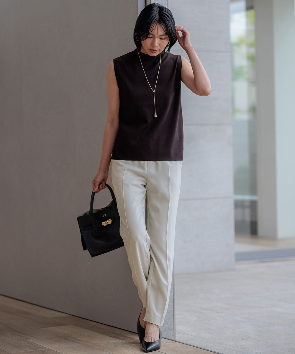 23区 S 【洗える】ヴィスコースストレッチ ノースリーブ プルオーバー 