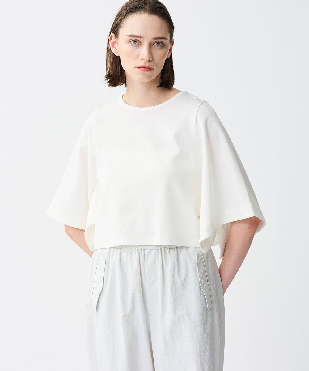 uncrave ダブルフェイスジャージー ハンカチスリーブトップス 