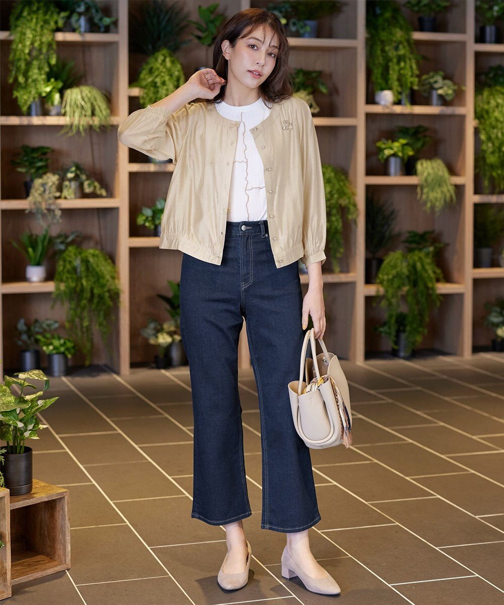 Tiaclasse パールボタンシアーブルゾン 