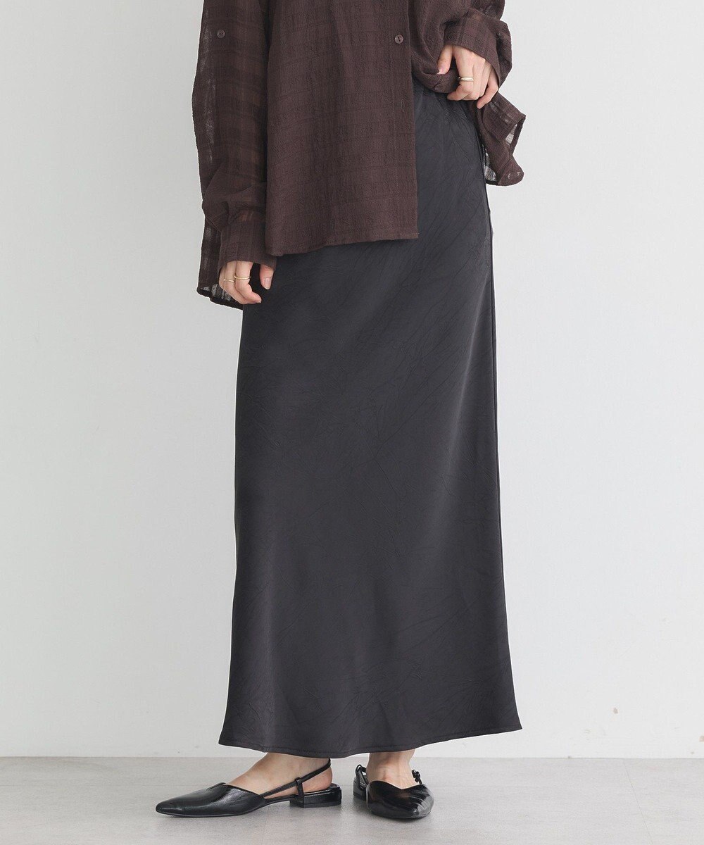 earth music&ecology ストレッチサテンスカート 