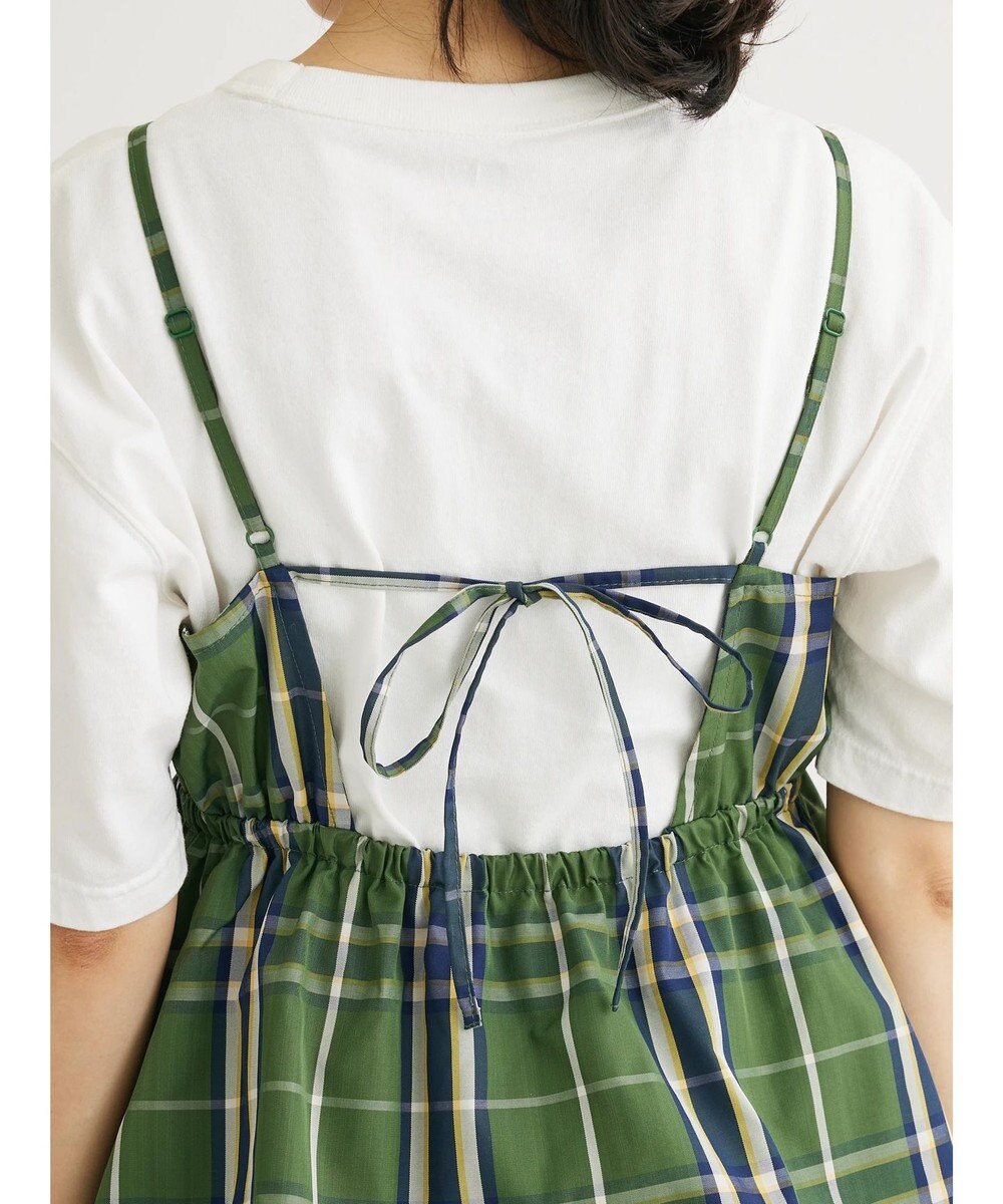 Green Parks ・ＳＵＧＡＲ　ＳＰＯＯＮ　チェックラッフルキャミワンピース 