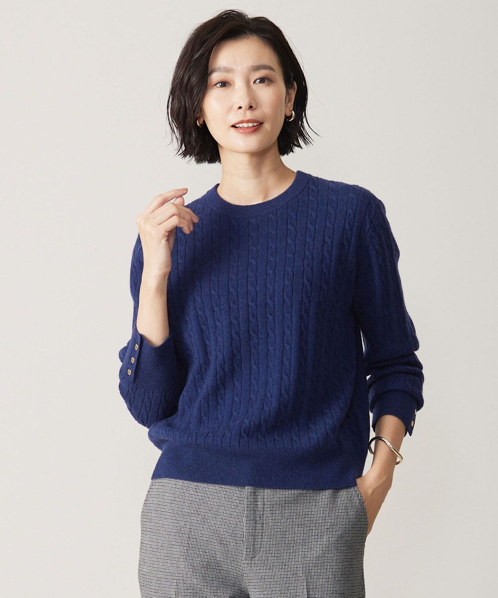 洗える】WOOL BLEND AIR ケーブル ニット / J.PRESS LADIES