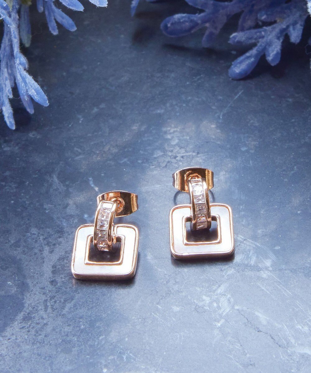 Tiaclasse 【金属アレルギー対応】スクエアシェルピアス 