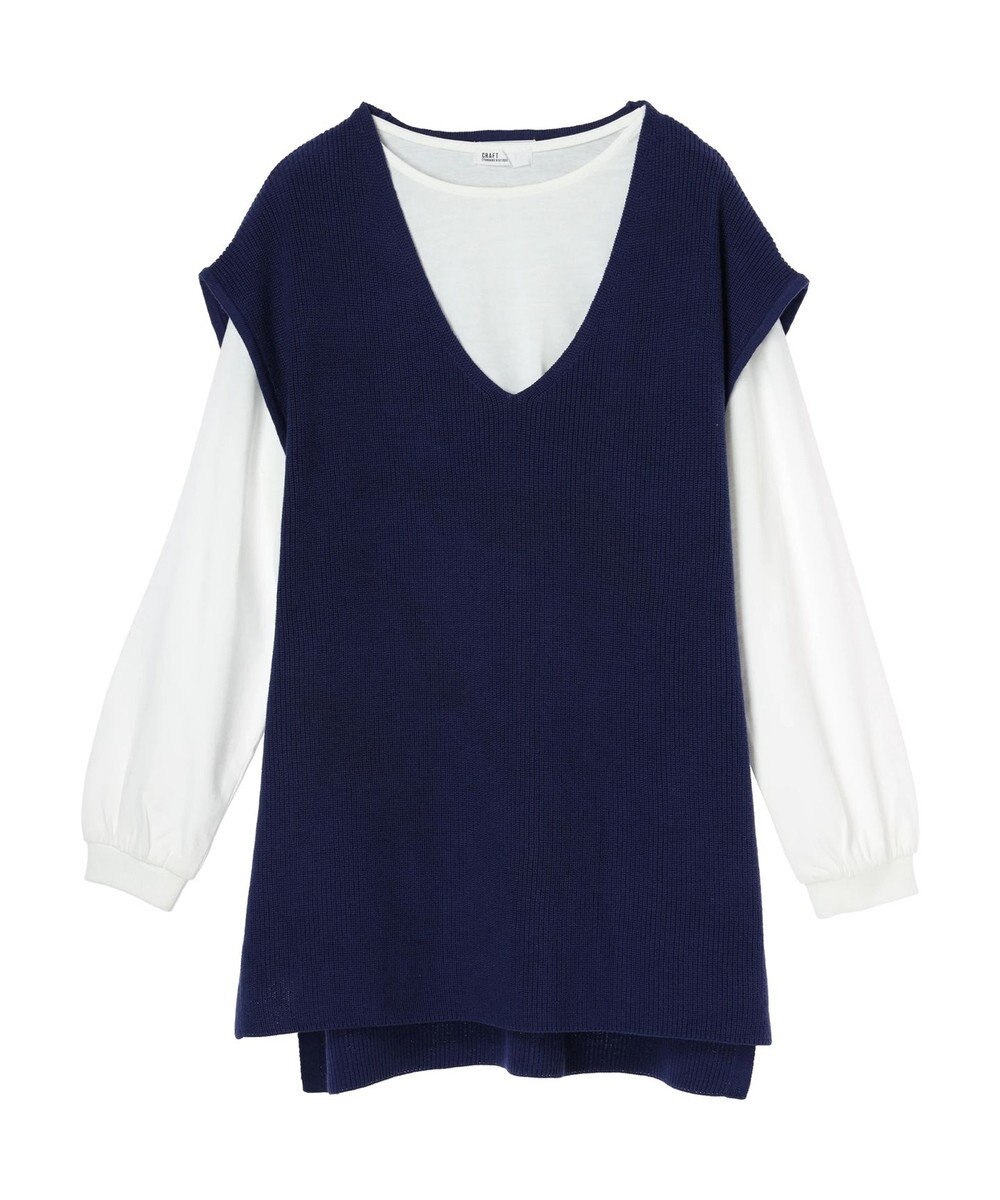 CRAFT STANDARD BOUTIQUE 【２点セット】片畦ニットベスト＋ロンＴＥＥ 