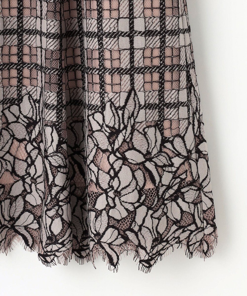 ANY SIS 【洗える】フラワーレースチェックパネル スカート 