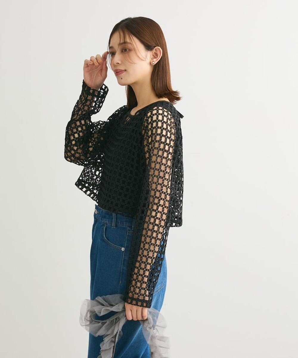 Green Parks ・ＳＵＧＡＲ　ＳＰＯＯＮ　フラワーメッシュプルオーバー 