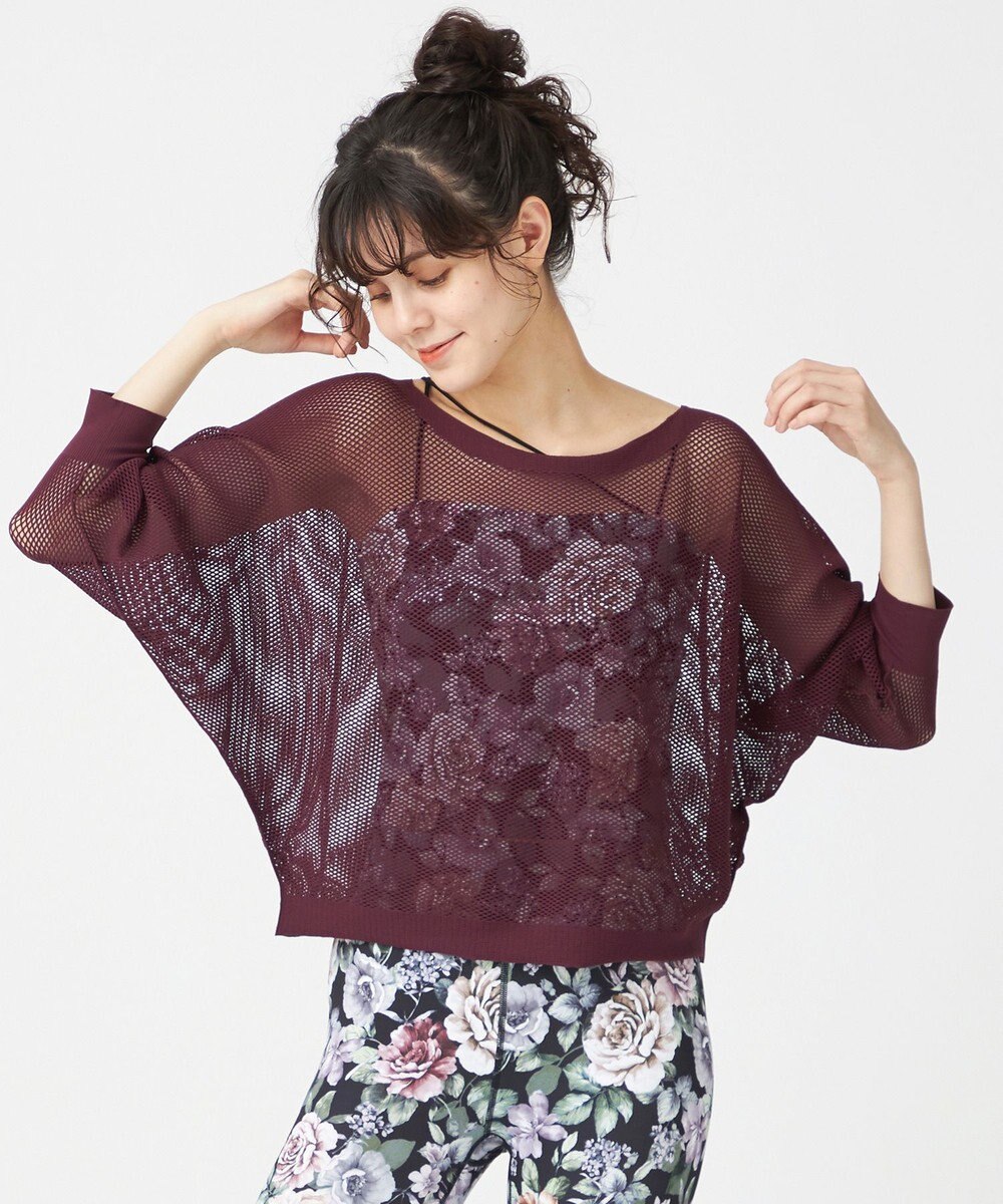 Chacott Chacott BALANCE【ノーソーイングニット】7分袖メッシュニットTシャツ 