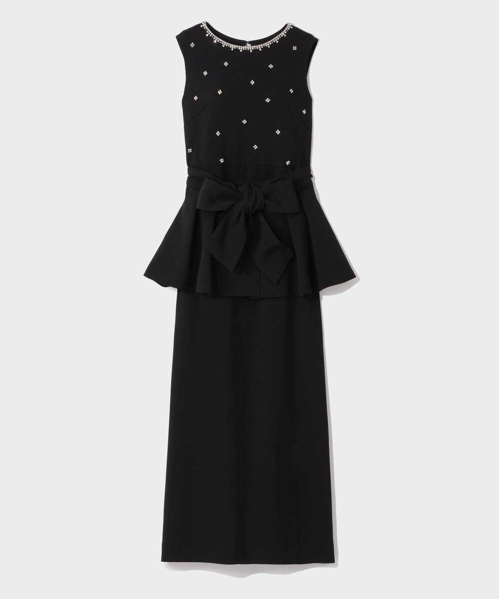 GRACE CONTINENTAL ペプラムリボンドレス 