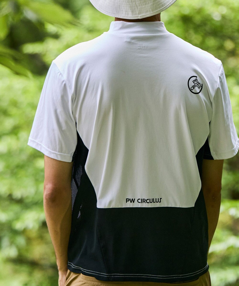 PW CIRCULUS 【吸水速乾 / UV遮蔽率96.3% UVカット / ストレッチ】【MEN】メッシュコンビモックネックT ゴルフ 