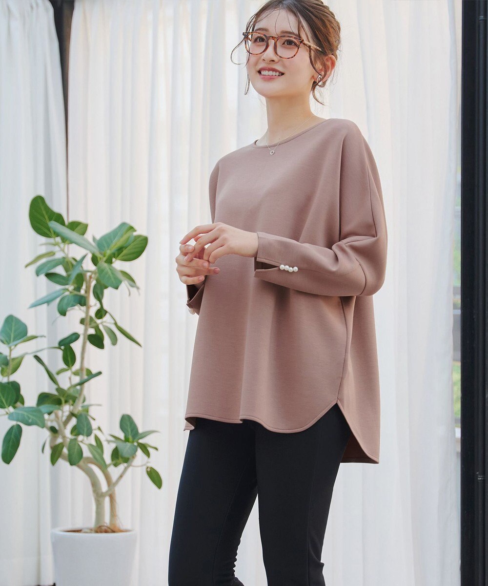 Tiaclasse L 【洗える】袖パールドルマントップス 