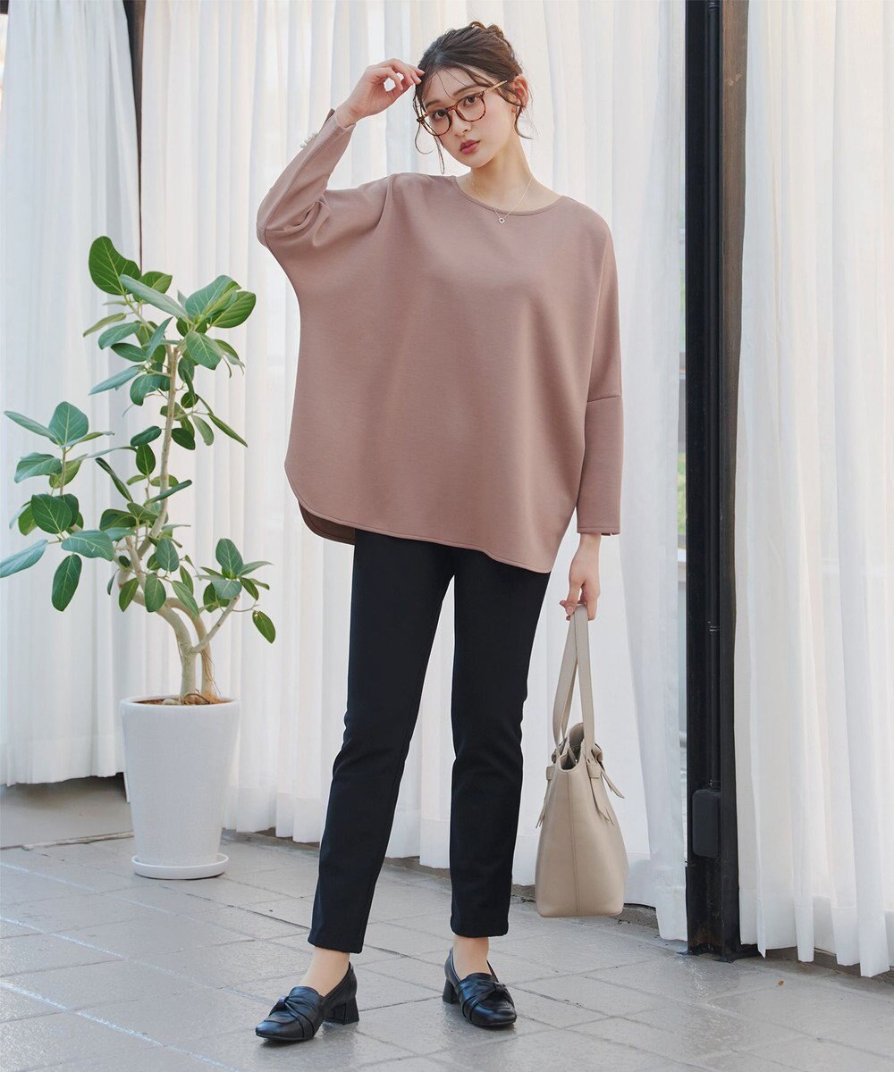 Tiaclasse L 【洗える】袖パールドルマントップス 