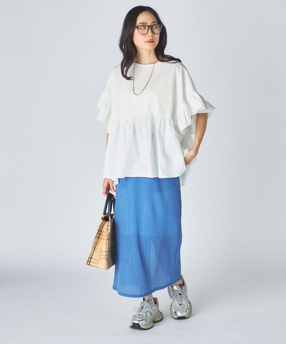 OP／FILA 【Ocean Pacific】らくティブ｜ティアード袖フレアカットソー 