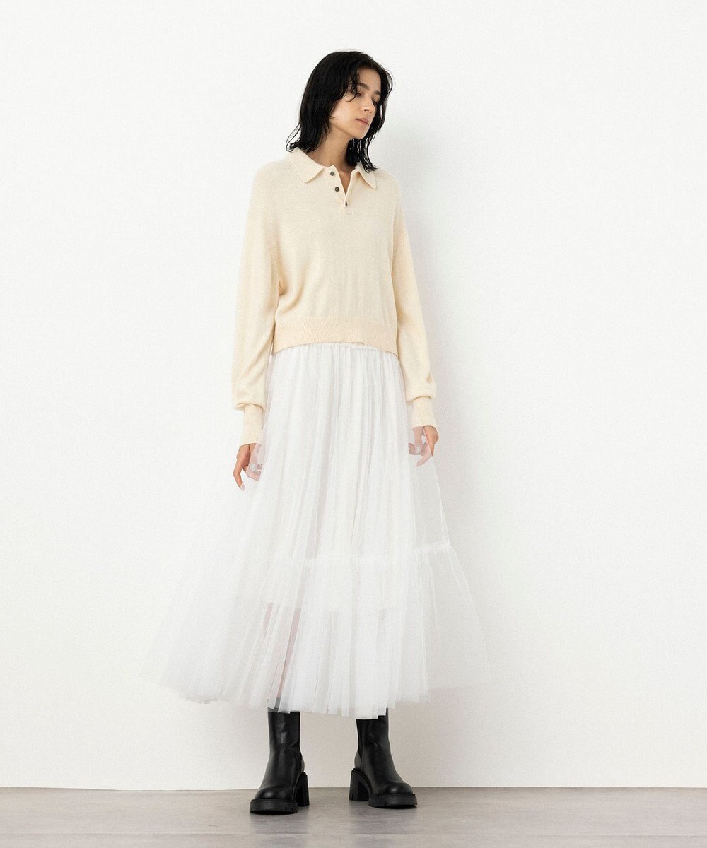 NAVE 【Nave・洗える】チュールフレアースカート 
