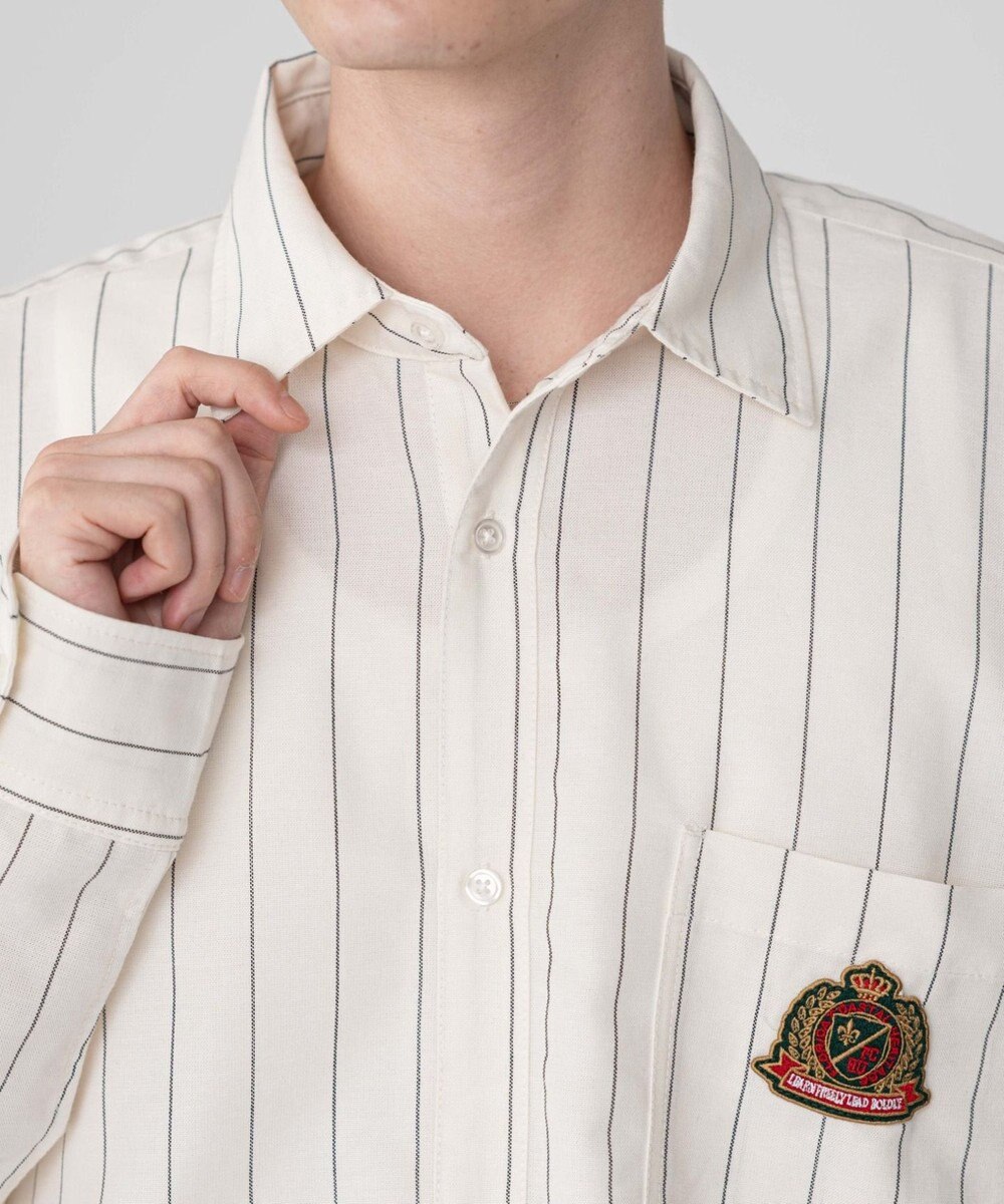 WEGO 【ユニセックス着用ITEM/MLサイズ展開】オックスフォードエンブレムシャツ（LS） 