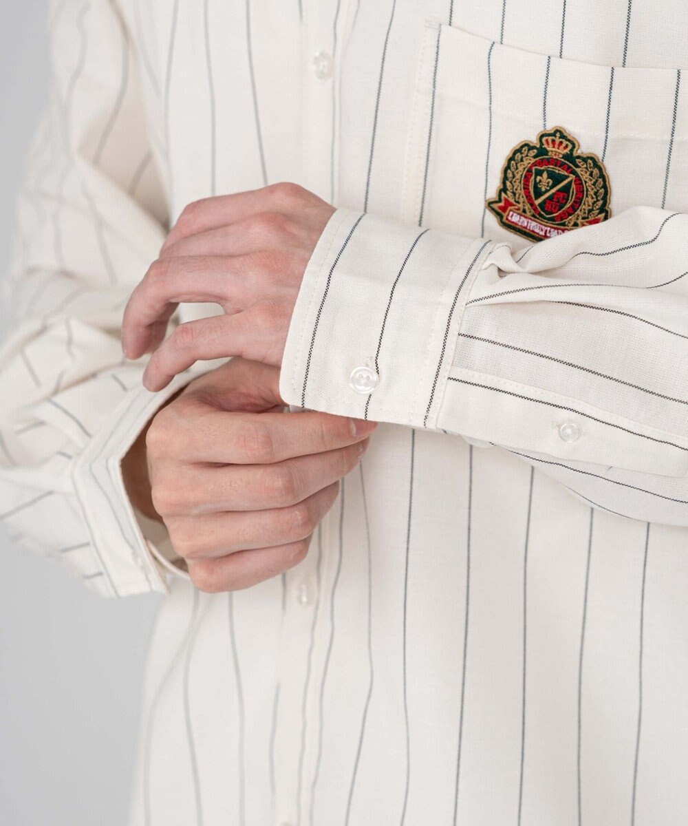 WEGO 【ユニセックス着用ITEM/MLサイズ展開】オックスフォードエンブレムシャツ（LS） 