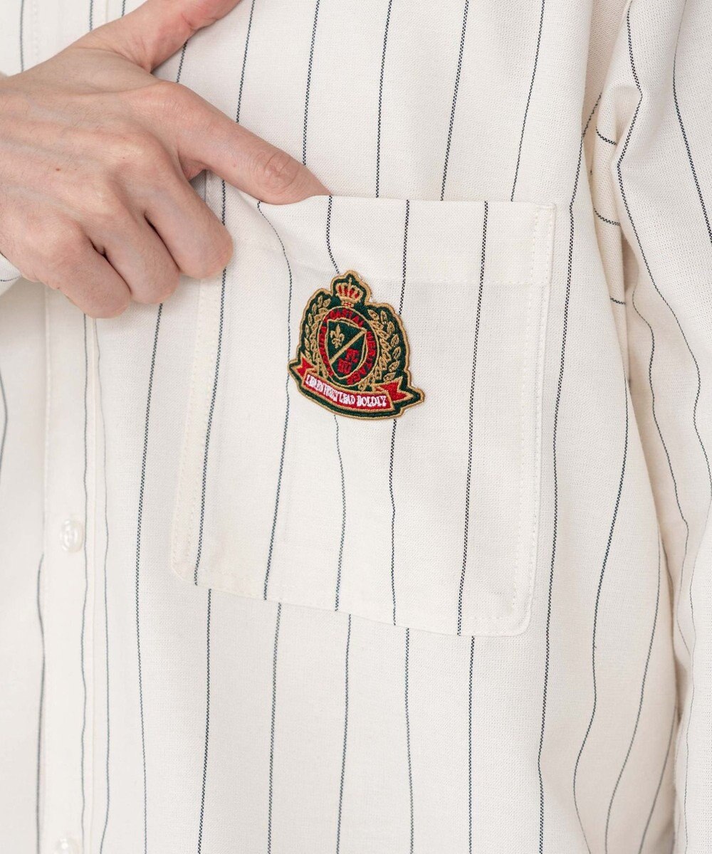 WEGO 【ユニセックス着用ITEM/MLサイズ展開】オックスフォードエンブレムシャツ（LS） 