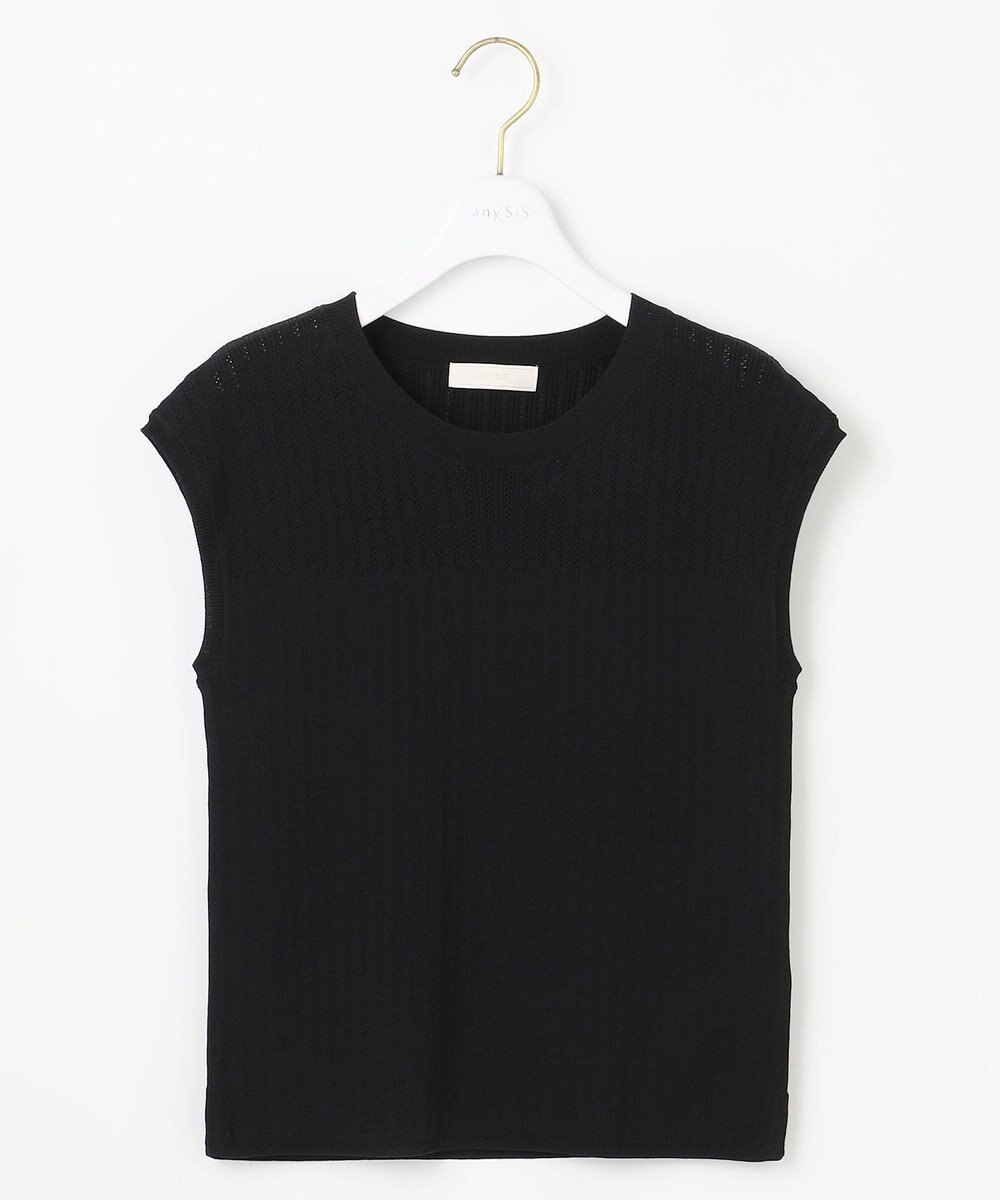 ANY SIS L 【洗える】レーシ－ディテールフレンチ ニット 