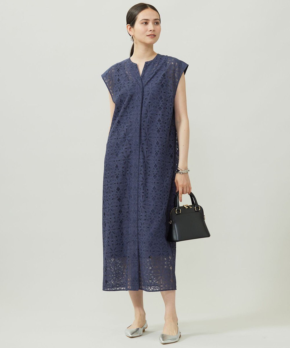 自由区 S 【洗える】フラワータイルレース ワンピース 