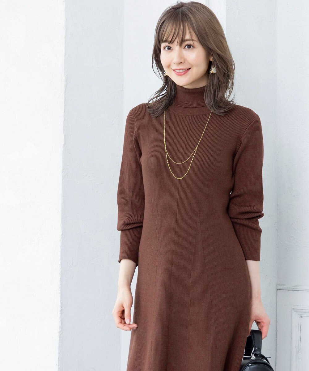 Tiaclasse 【洗える】大人上品なニットカーデ＋ワンピースセット 