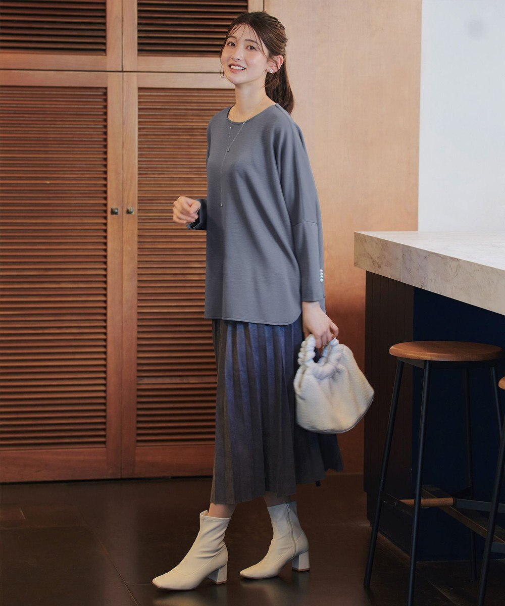 Tiaclasse L 【洗える】袖パールドルマントップス 