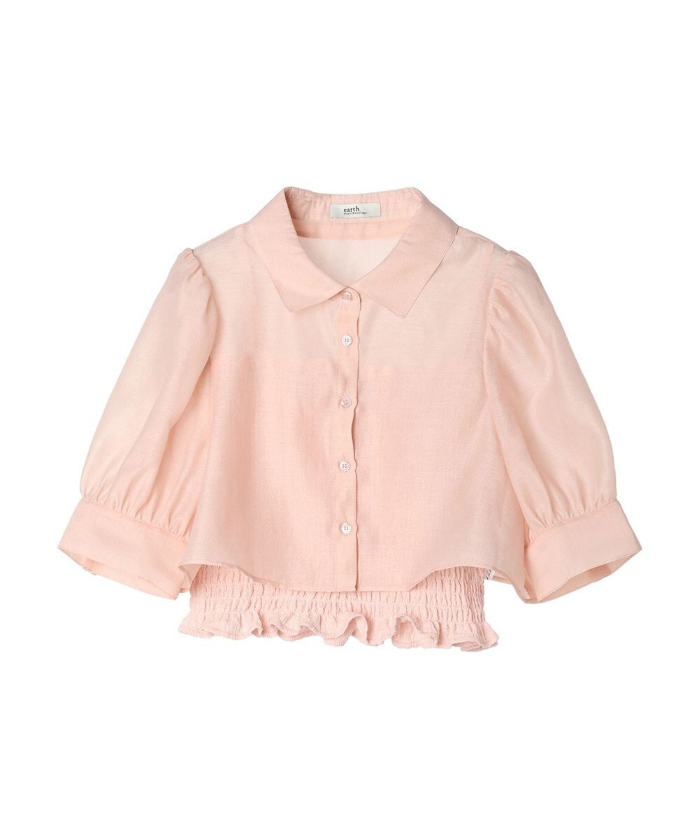 earth music&ecology ＳＥＴ２点シアークロップドシャツ×シャーリングタンク 