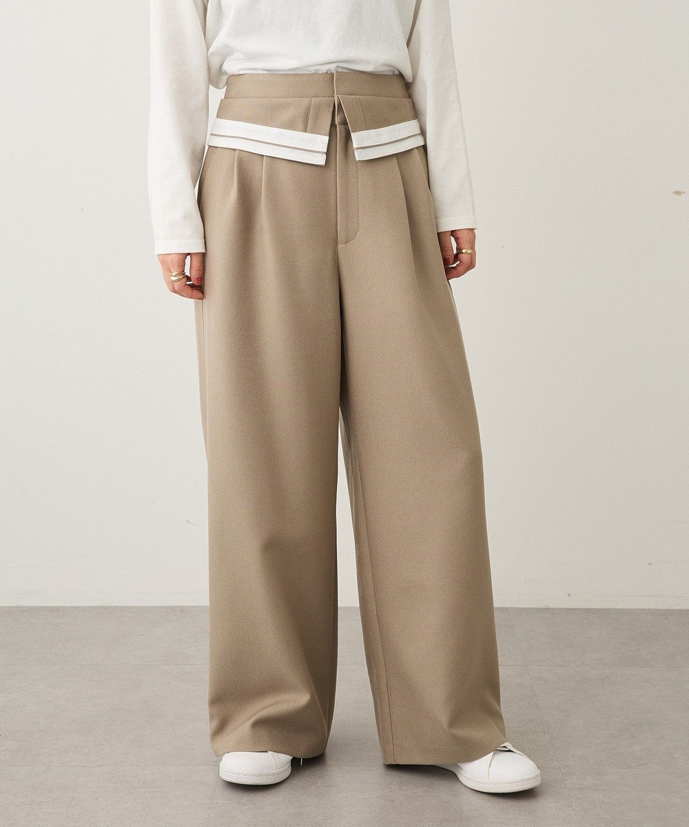 CRAFT STANDARD BOUTIQUE ウエスト折り返しスラックス 