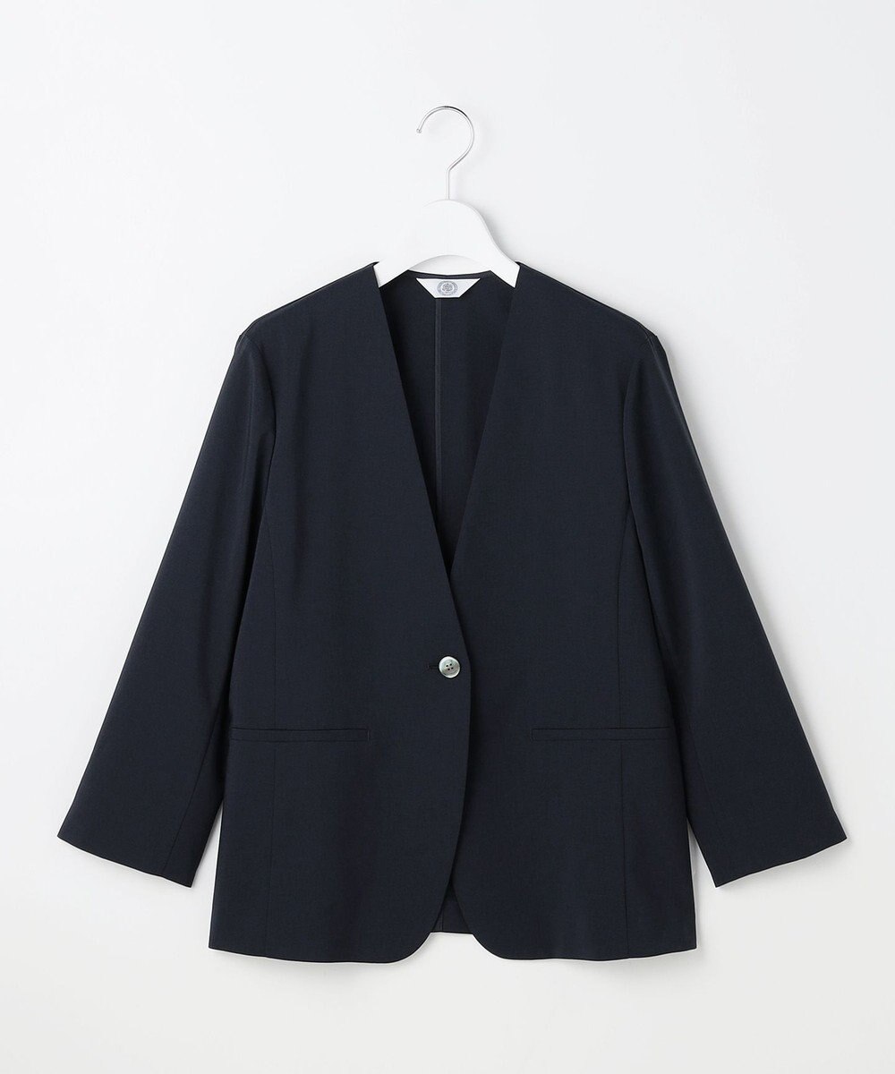 J.PRESS LADIES L 【セットアップ対応】ファンマートロストレッチ ノーカラー ジャケット 