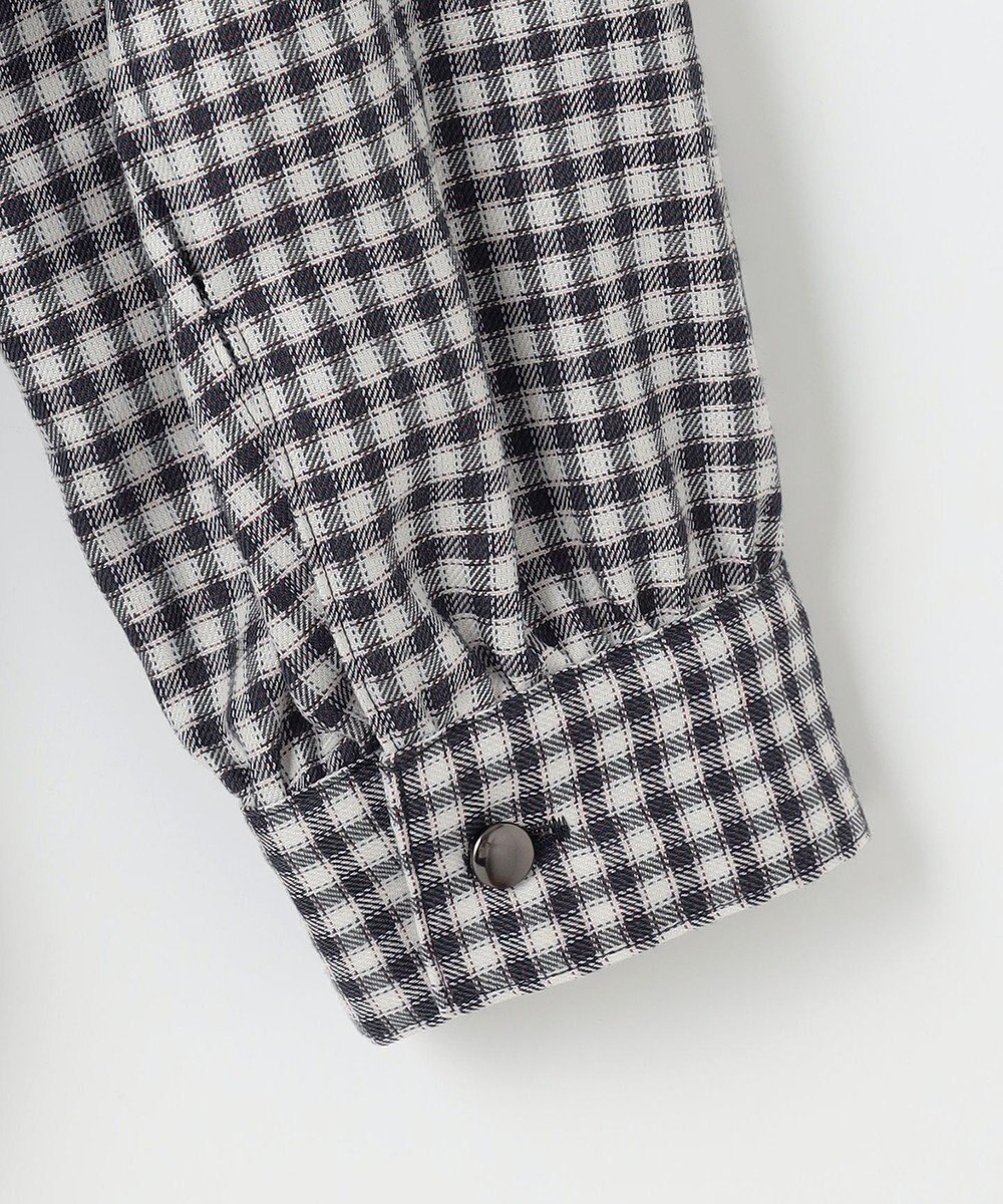 J.PRESS LADIES L 【洗える】ポリエステルヴィスコースブロックチェック バンドカラー ブラウス 