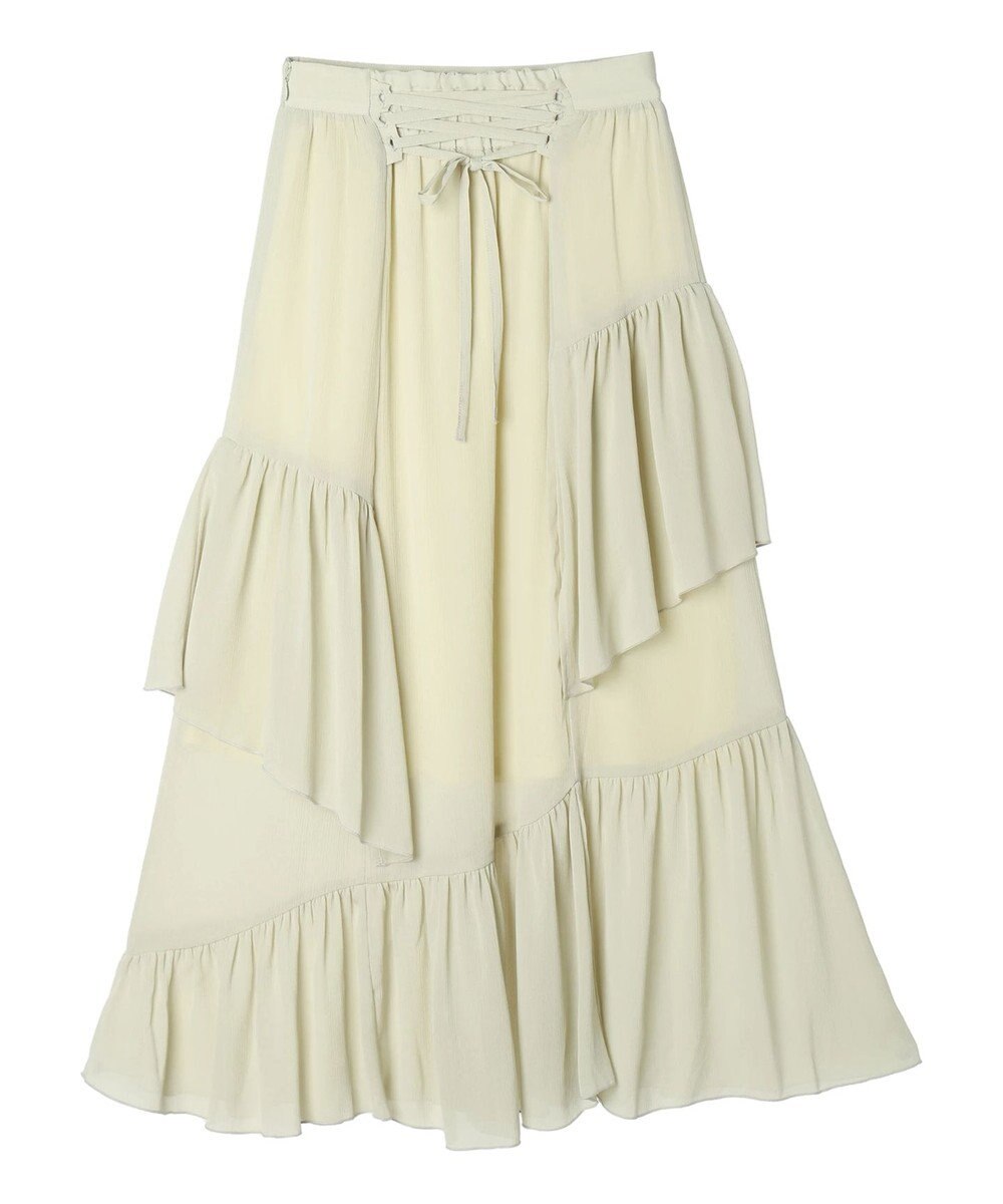 earth music&ecology シアー楊柳アシメティアードスカート 