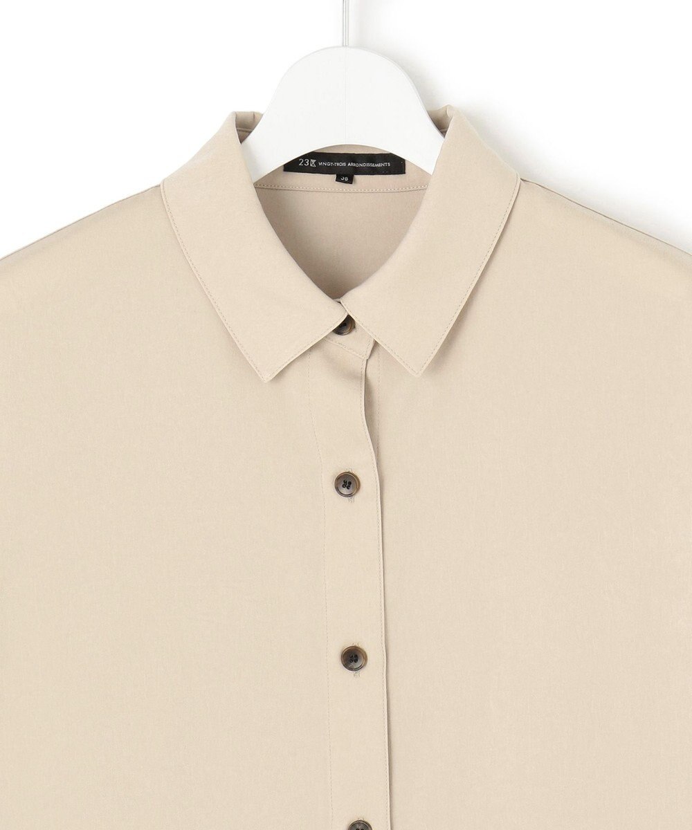 23区 L 【見上愛さん着用/Oggi10月号掲載/洗える】スエーディーサテン シャツ 