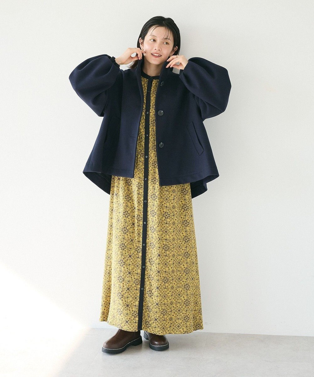 CRAFT STANDARD BOUTIQUE 総柄バイカラーワンピース 