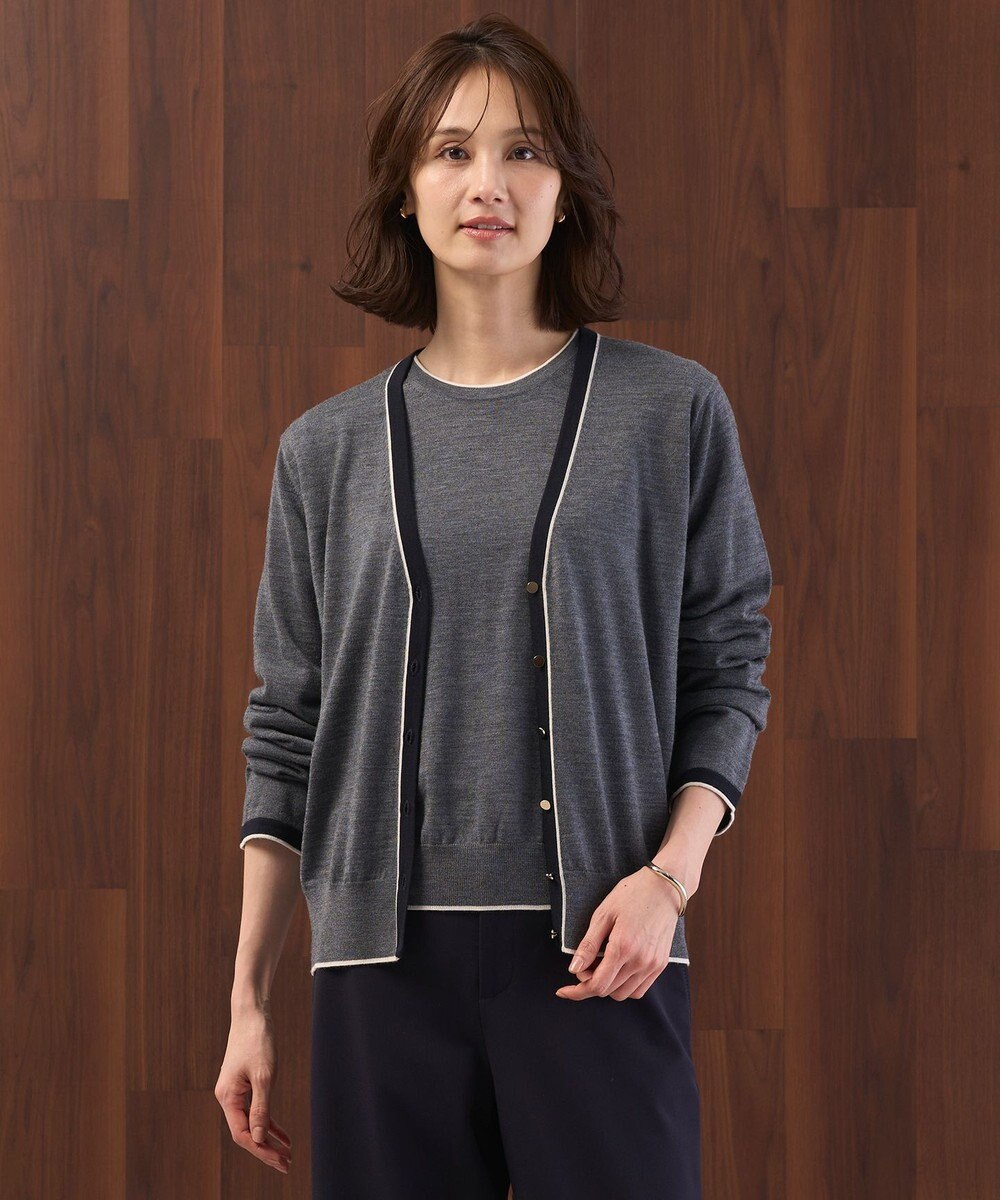 J.PRESS LADIES トリムツイン ニット 