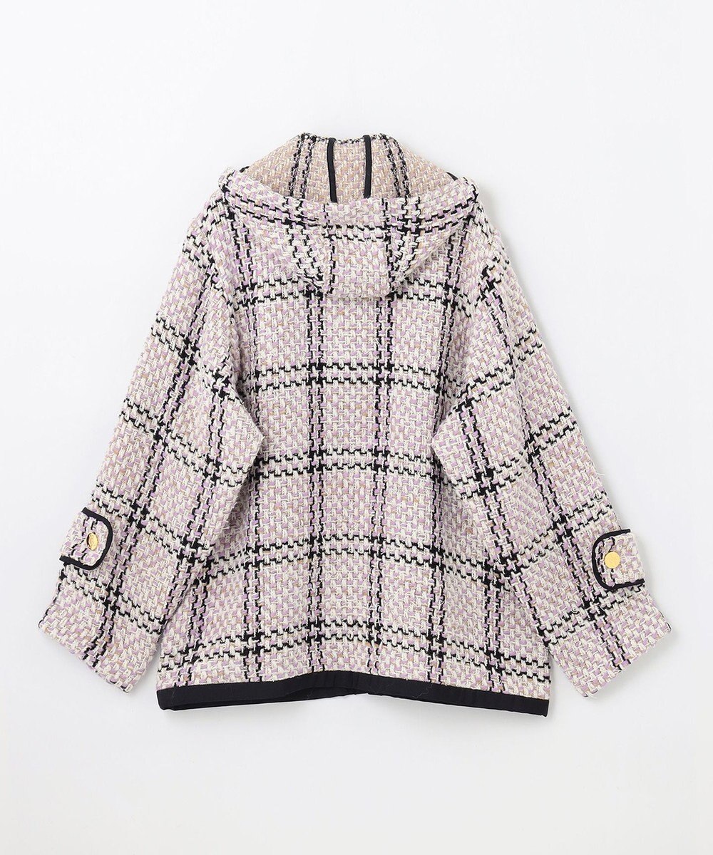 GRACE CONTINENTAL ツイードフーディーコート 