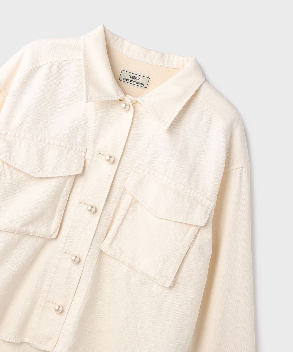GRACE CONTINENTAL パール釦ピグメントシャツ 