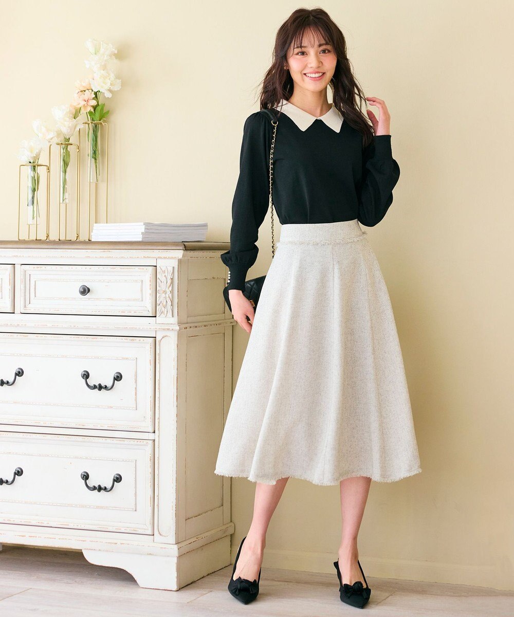 Feroux 【洗える】襟付きニット プルオーバー 