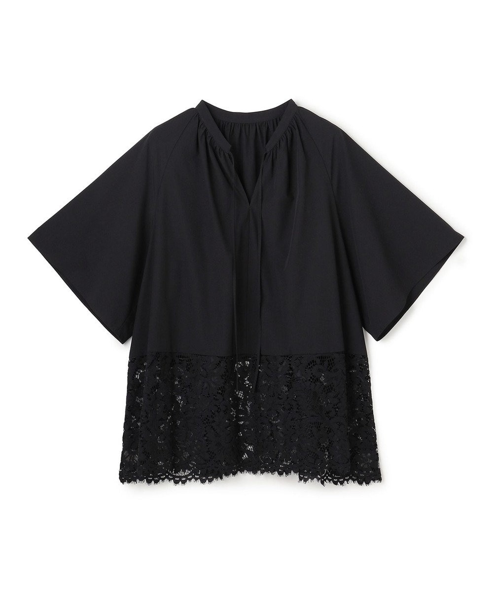 UNFILO L レースヘム ギャザーブラウス 