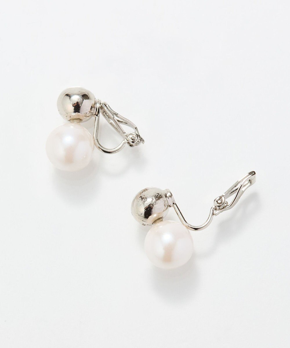 Phoebe ツインパールメタルイヤリング　シルバー 