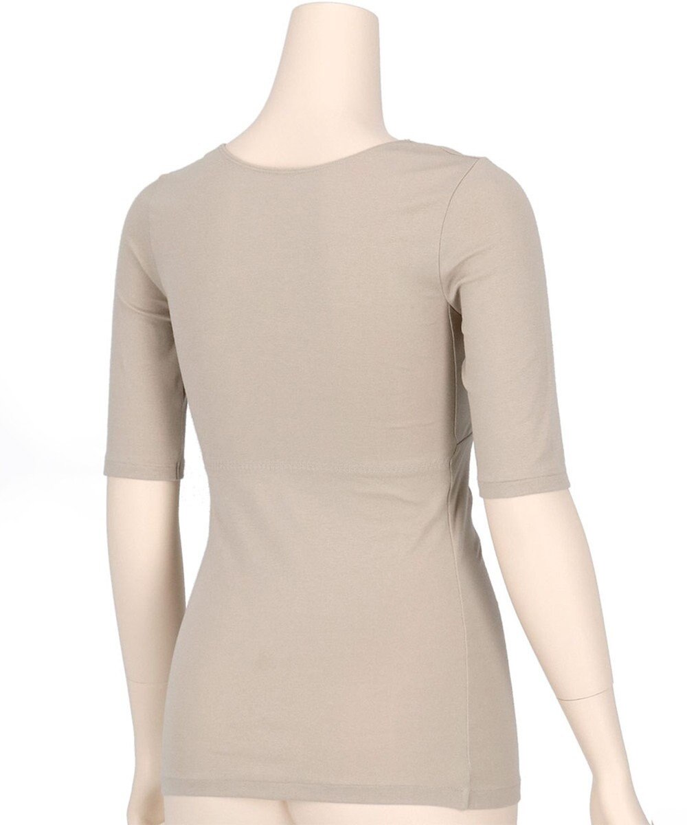 Wing カップ付きあったかインナー オーガニックコットン混(身生地部) ムレにくい 【綿の贅沢 オーガニック】 5分袖 半袖 秋 冬 ET4533 ウイング／ワコール 