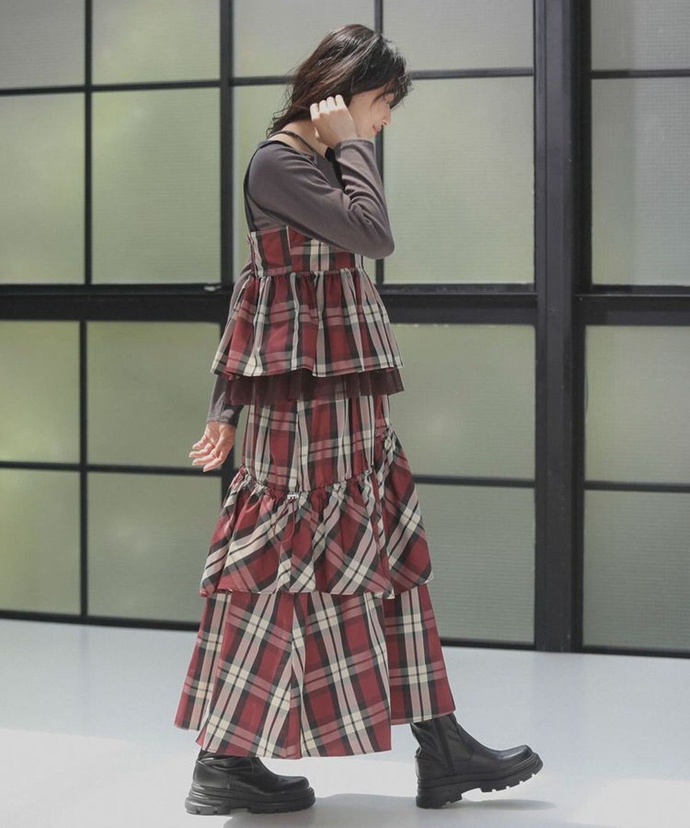 Green Parks ・ＳＵＧＡＲ　ＳＰＯＯＮ　チェックペプラムビスチェ 