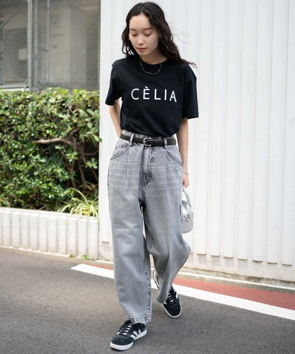 WEGO 【ユニセックス着用ITEM/ウエストゴム/SMLサイズ展開】デニムルーズテーパードパンツ 