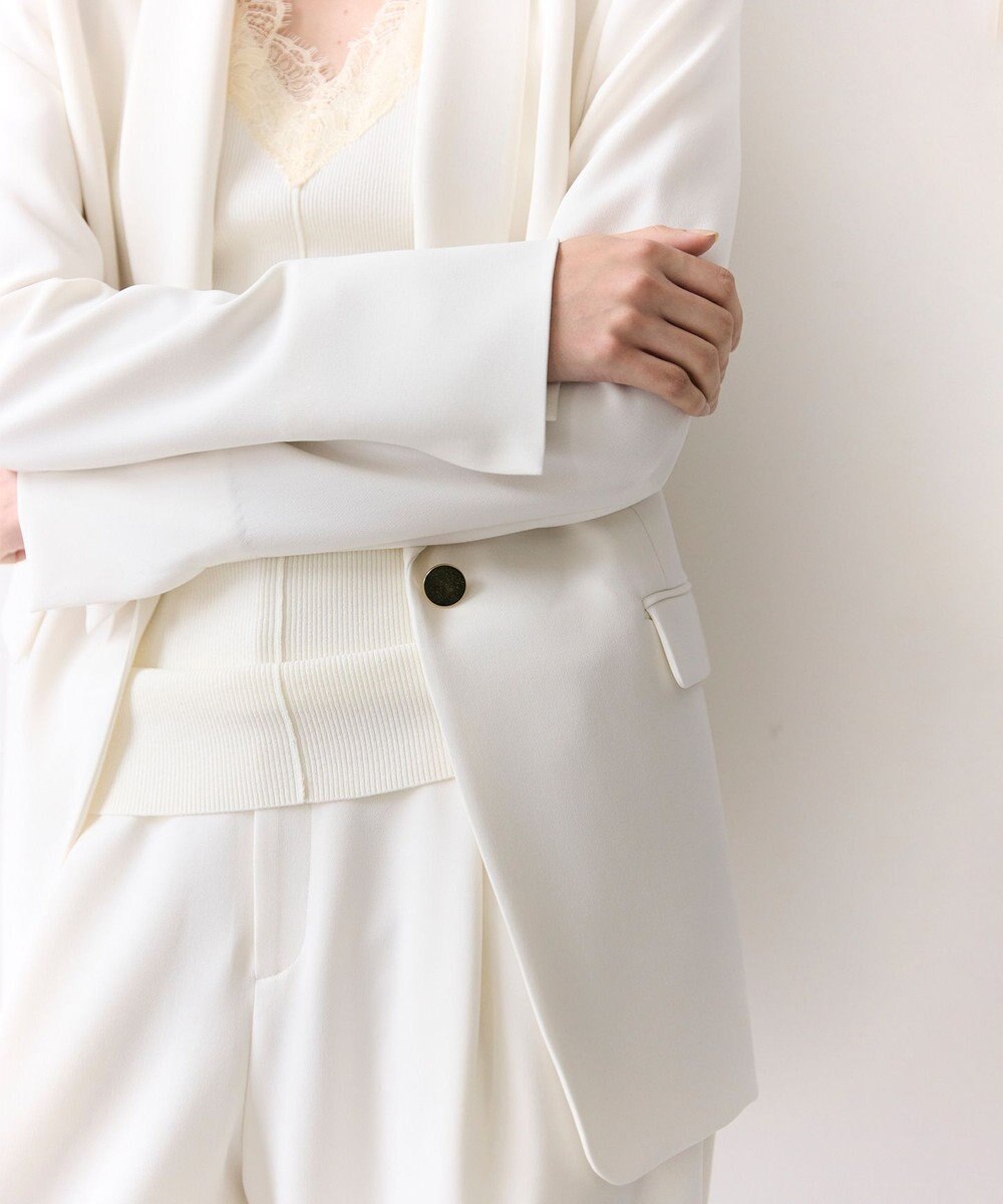 BEIGE， GYPSUM / シルキータッチ ショールカラージャケット 