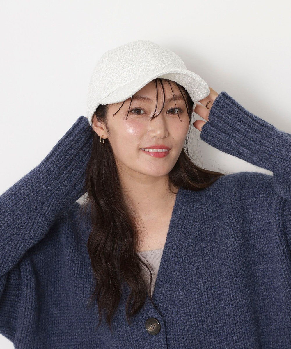 MOONBAT PAUL&JOE ACCESSOIRES(ポール&ジョー)ツイード キャップ 帽子 ネコチャーム付 UVカット 