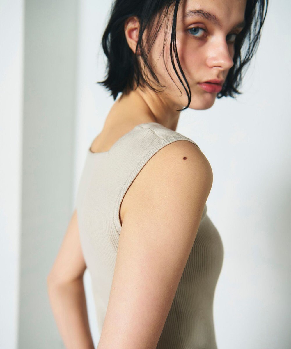 GRACE CONTINENTAL スクエアリブニットトップ 