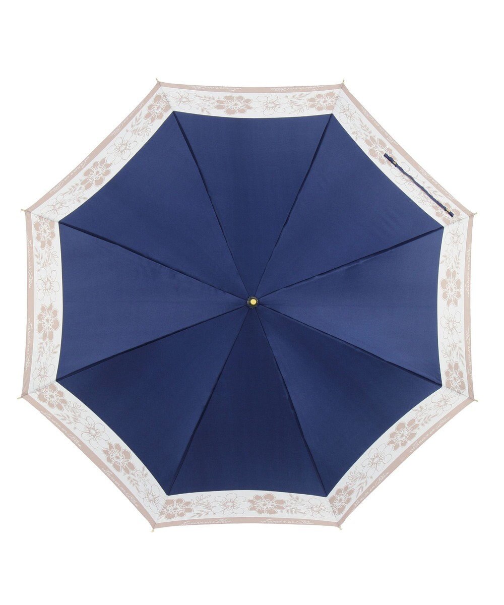 MOONBAT LANVIN en Bleu 【耐風】長傘 サテンプリントフラワー 