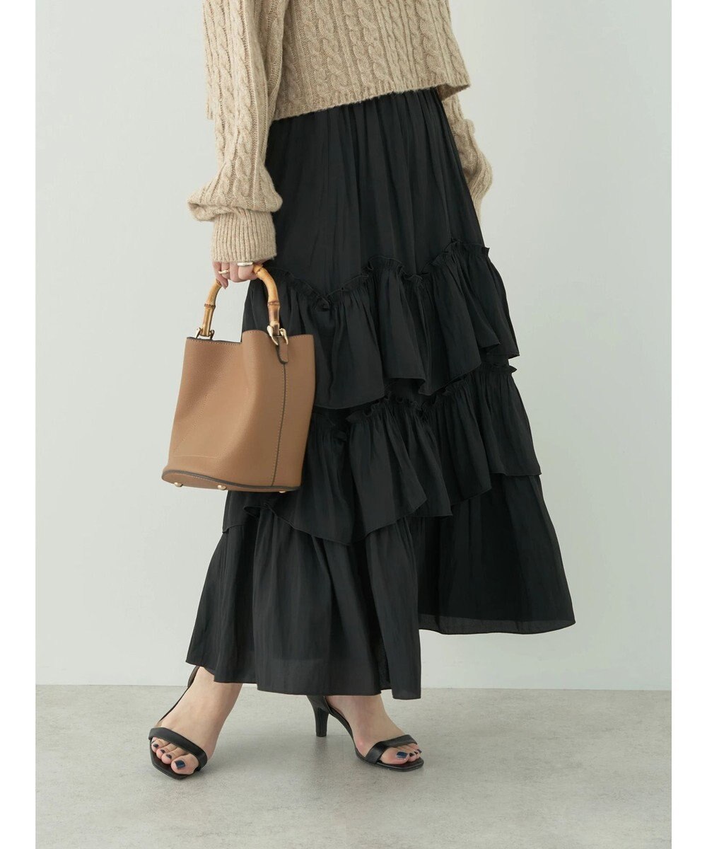 earth music&ecology ランダムティアードボリュームスカート 