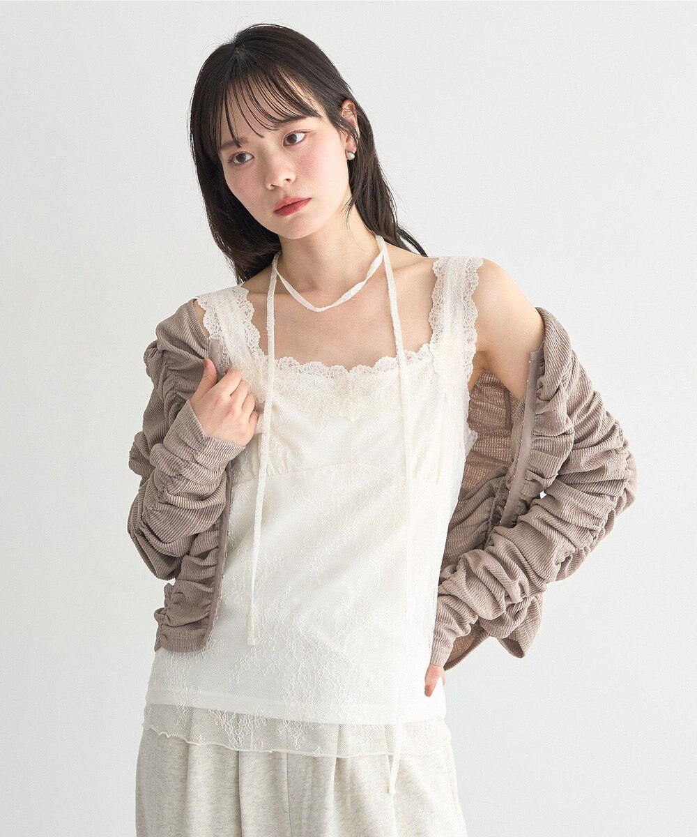 earth music&ecology 総レースホルターネックキャミソール 