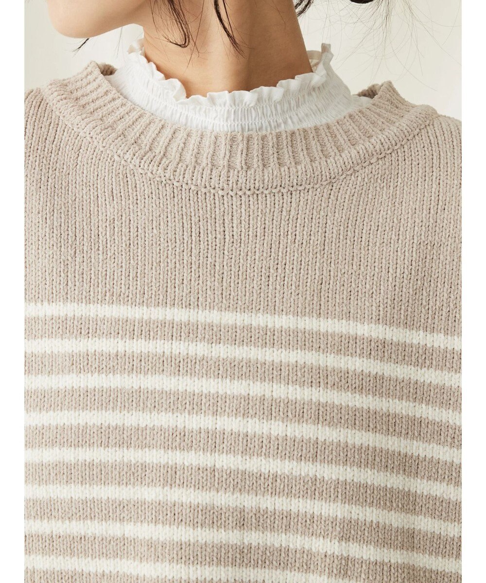 CRAFT STANDARD BOUTIQUE 洗えるモールニットボーダープルオーバー 