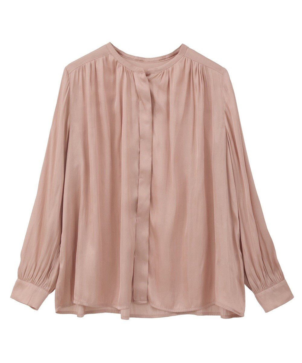 YECCA VECCA サテンギャザーブラウス 